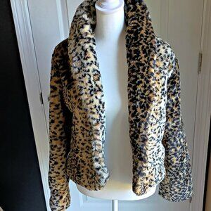NEW! BOHO LEOPARD PRINT FAUX FUR JACKET
